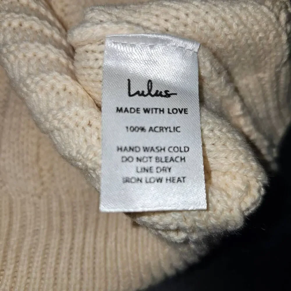 NWT Lulu's Womens Cream Knit Sweater‎ Skirt Small